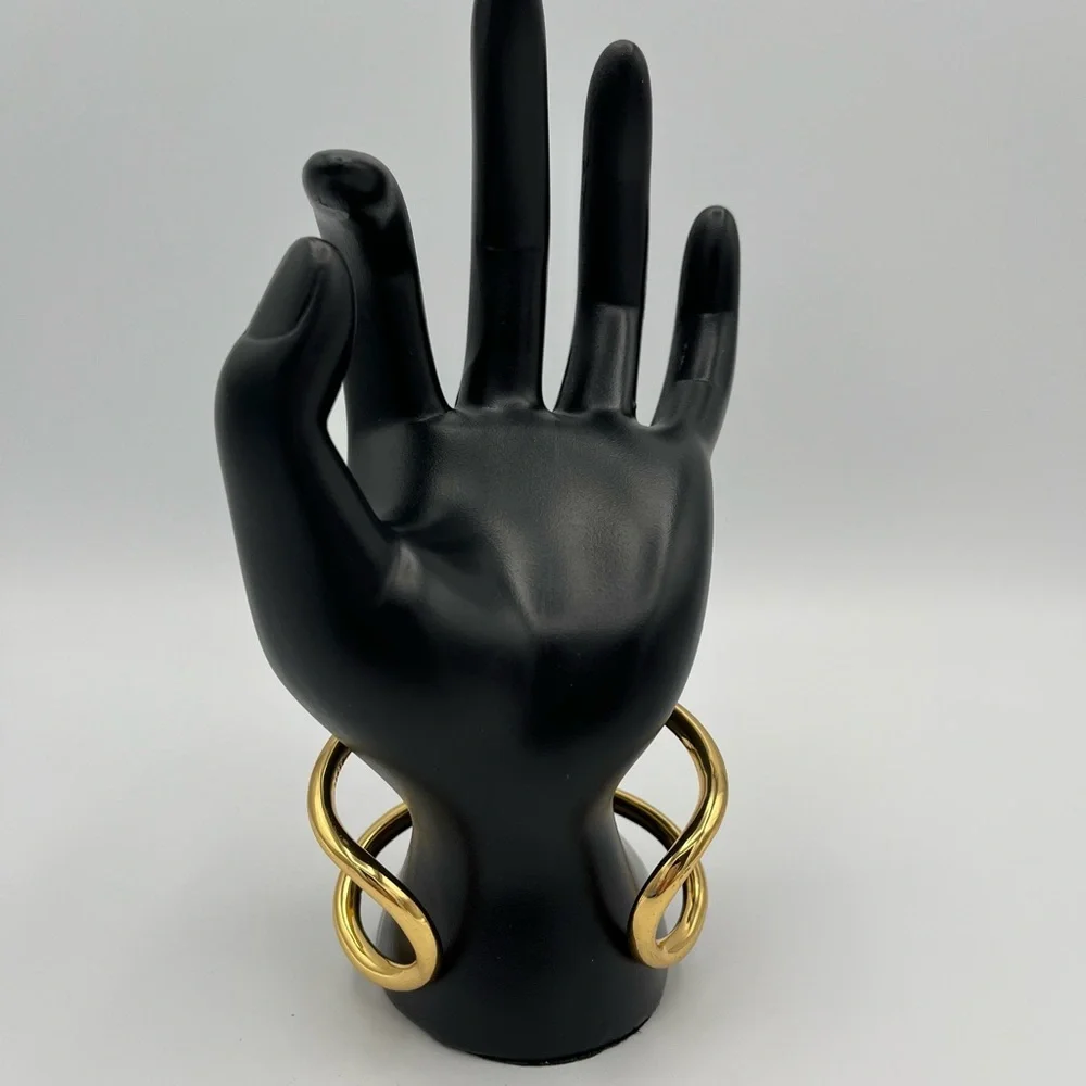 J.Crew Gold Tone Intertwined Knot Cuff Bracelet Chunky Open Bangle